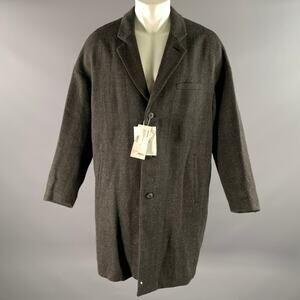 VISVIM Size M Black Brown Tweed Wool Linen Silk Notch Lapel Coat